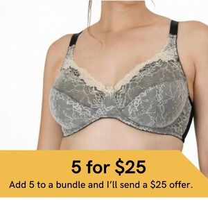 Wonderbra Chantilly Lace Underwire Bra in Black and Cream